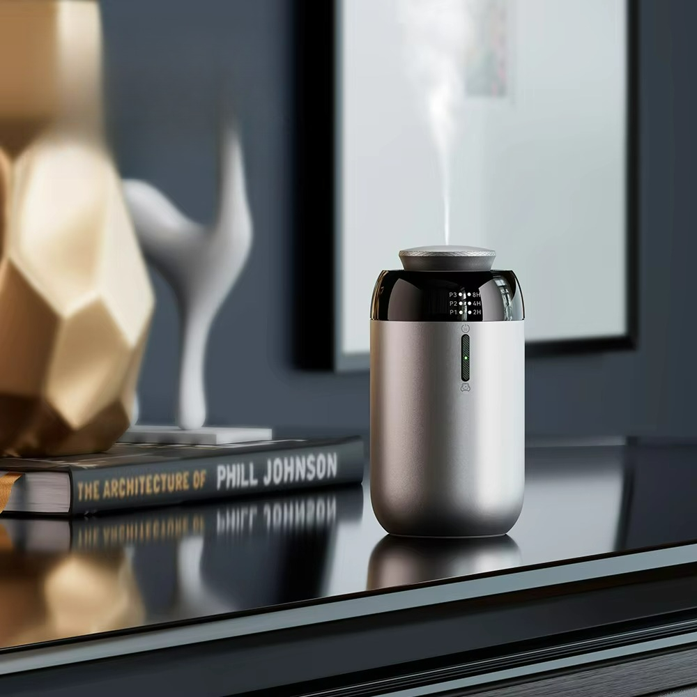 Smart Home Fragrance Diffuser - เครื่องกระจายกลิ่นหอมในรถยนต์ระดับมืออาชีพ ของขวัญสำหรับบ้าน เครื่องกระจายกลิ่นน้ำมันอัจฉริยะ ชาร์จด้วย Type-C ป้องกันการรั่วไหลของน้ำมัน