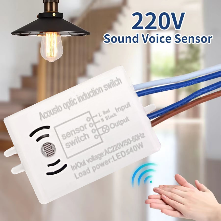 Smart Home Elements - สวิตช์เซ็นเซอร์เสียงตรวจจับอัจฉริยะ โมดูลสวิตช์ตรวจจับเปิด/ปิดอัตโนมัติ สวิตช์ควบคุมด้วยเสียง สำหรับบันได ทางเดิน และตกแต่งบ้าน