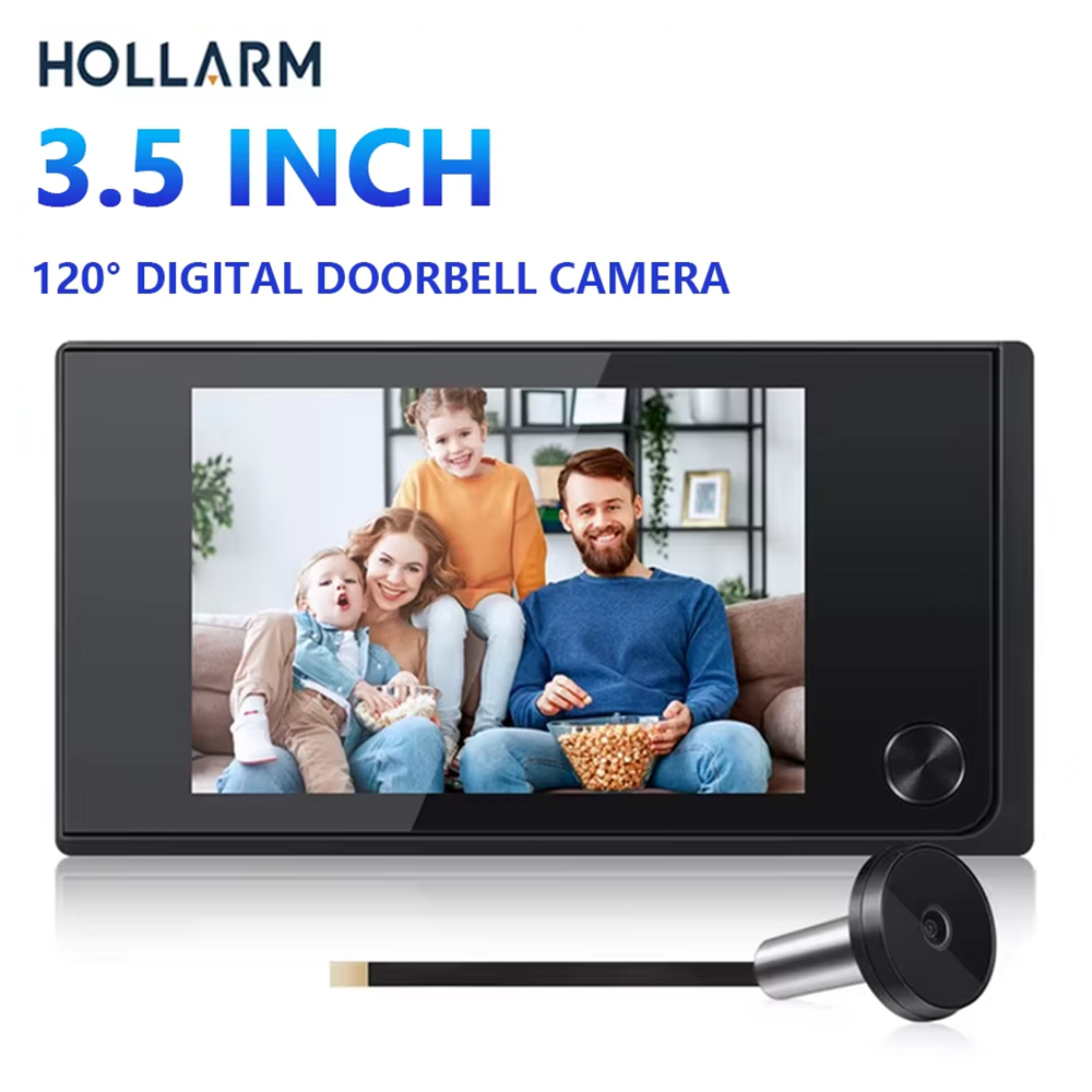 Smart Home Battery Camera - Hollarm 3.5 นิ้วไร้สาย Doorbell กล้อง 120