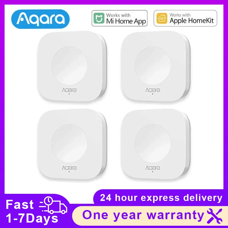 Smart Home Zestaw - Aqara สมาร์ทโฮมเซ็นเซอร์ไร้สายมินิสวิตช์แบบมินิปุ่มฮับการเชื่อมต่อระยะไกลที่สำคัญควบคุมด้วย Xiaomi Mijia Apple homekit