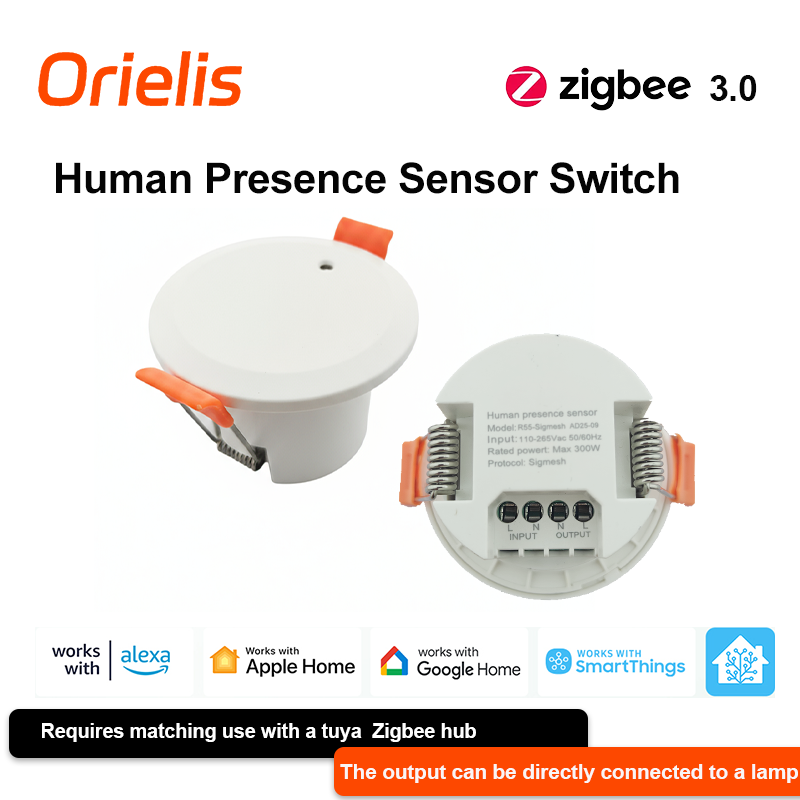Zigbee Motion Sensor - สวิตช์ไฟเซ็นเซอร์ตรวจจับการเคลื่อนไหวและแสงด้วยเรดาร์ ZIGBEE 3.0 MmWave ตรวจจับความสว่าง 110/220V