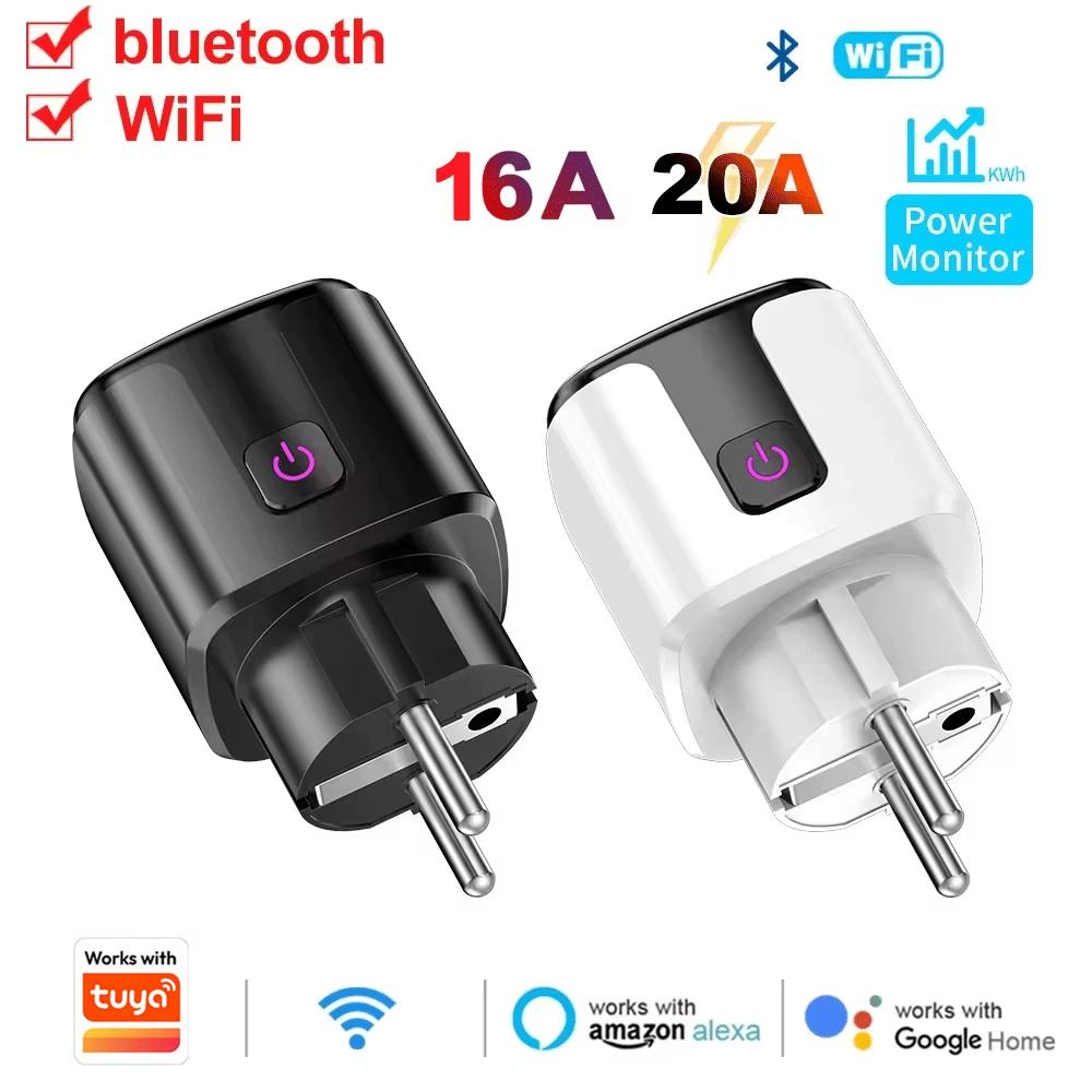 Smart Home Elements - ปลั๊กอัจฉริยะ ซ็อกเก็ตอัจฉริยะ EU 20A ควบคุมด้วยเสียงผ่าน WiFi