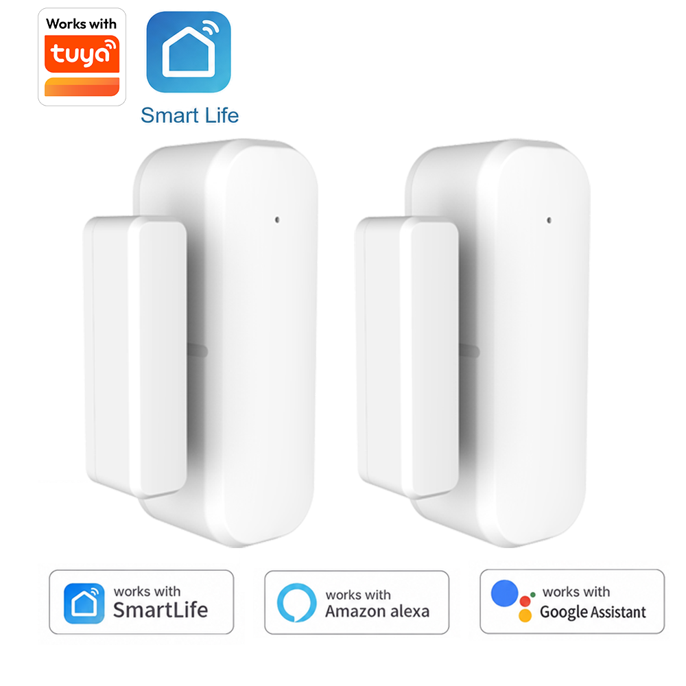 Wireless Door Sensor - เซ็นเซอร์ประตูและหน้าต่างอัจฉริยะทูย่า ไวไฟพร้อมสวิตช์แม่เหล็ก รองรับอเล็กซาและกูเกิลโฮม ระบบรักษาความปลอดภัยอัตโนมัติภายในบ้าน