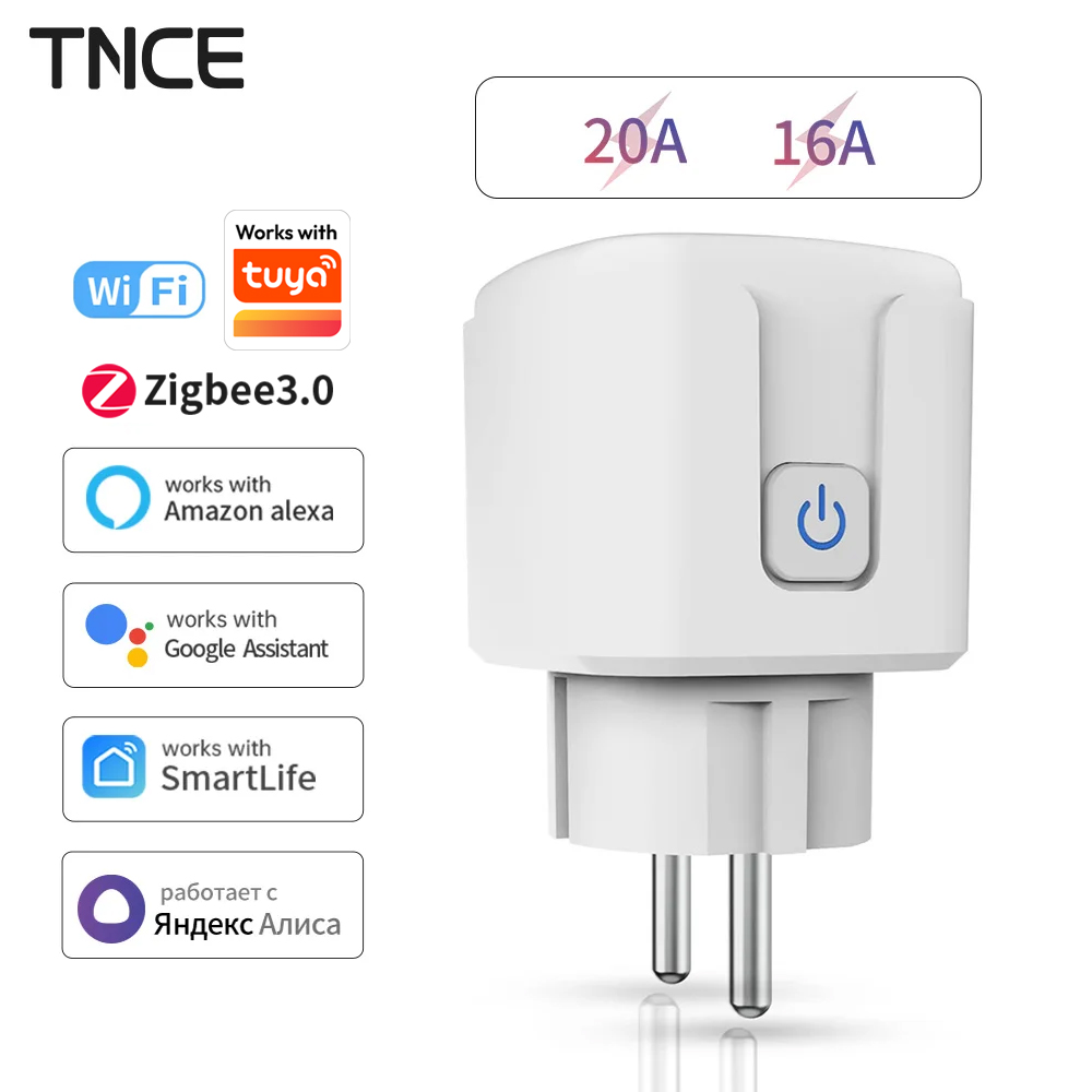 Smart Home Elements - TNCE Tuya WiFi/Zigbee 16A/20A EU ปลั๊ก