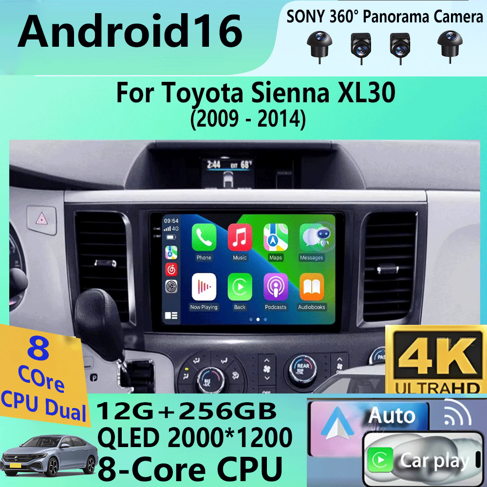 Smart Home Orvibo - แอนดรอยด์ 16 สำหรับโตโยต้าเซียนน่า XL30 2009 2010