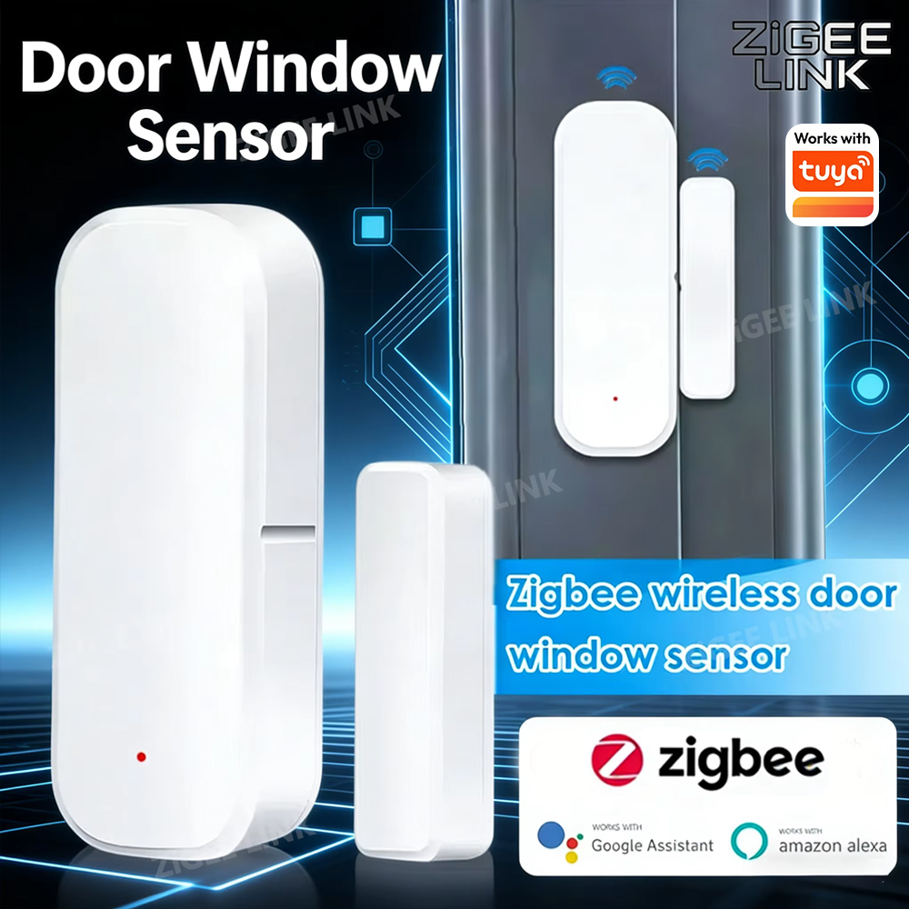 Wireless Door Sensor - เซ็นเซอร์ประตูหน้าต่างไร้สาย ZigBee สมาร์ทโฮม ระบบเตือนภัยแม่เหล็ก แจ้งเตือนผ่านแอพ ควบคุมด้วยเสียง