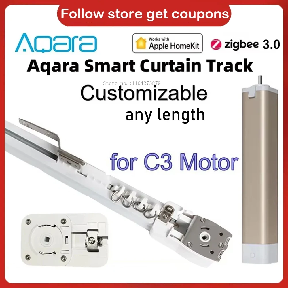 Smart Home Elements - Aqaraสมาร์ทผ้าม่านติดตามไฟฟ้าCornice Rail RodสําหรับC3 มอเตอร์Zigbee 3.0 บ้านอัตโนมัติผ้าม่านระบบควบคุมHomekit