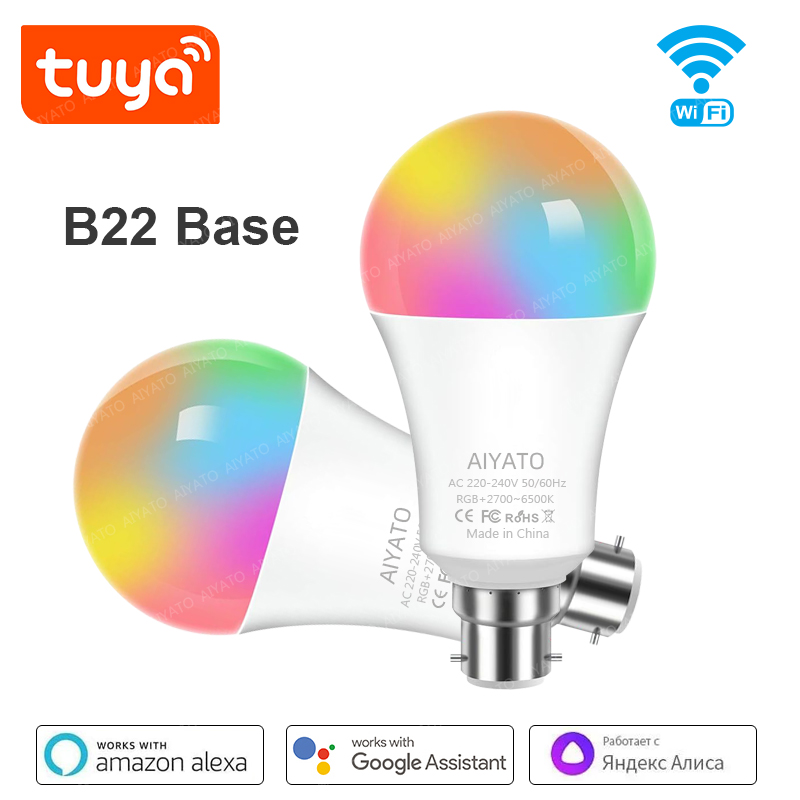 Smart Home Yellow - หลอดไฟอัจฉริยะ B22 Base UK TUYA Wifi