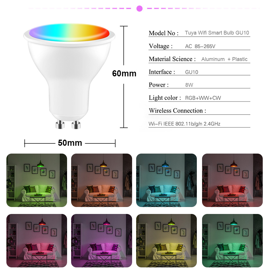 GU10 หลอดไฟ LED สมาร์ท WiFi โค - Smart Home Yellow บทวิจารณ์และราคา