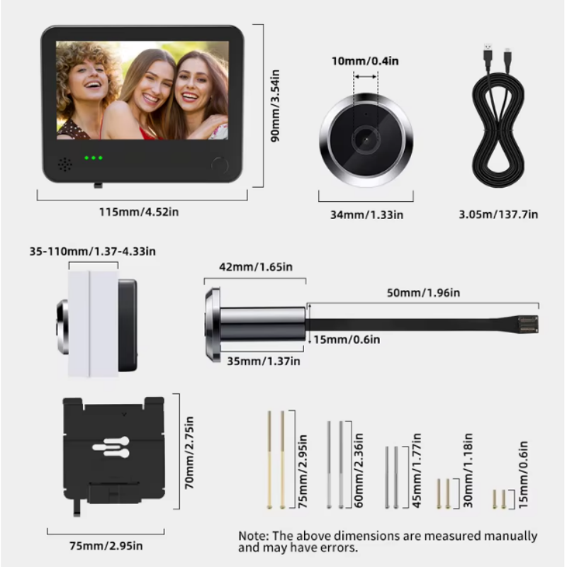 Danmini กล้องตาแมวอัจฉริยะ WiF - Smart Home Battery Camera บทวิจารณ์และราคา