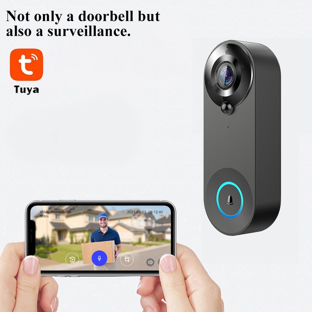 Tuya 1080P Wireless WIFI Doorb - Smart Home Battery Camera บทวิจารณ์และราคา