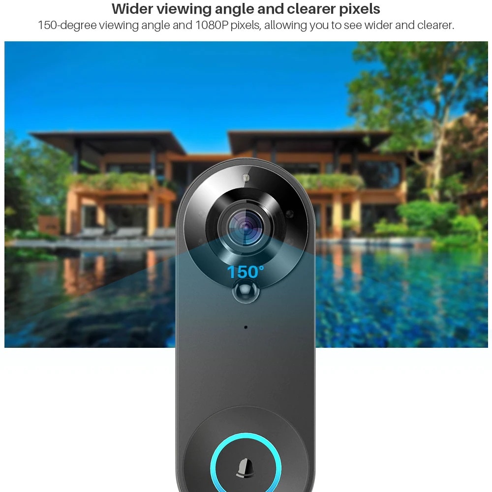 Tuya 1080P Wireless WIFI Doorb - Smart Home Battery Camera บทวิจารณ์และราคา