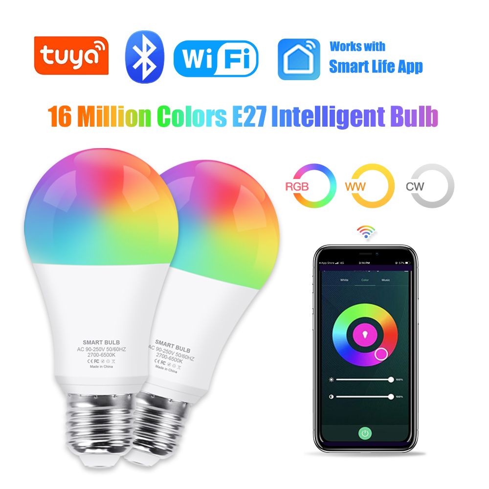 Tuya Wifi/บลูทูธสมาร์ทหลอดไฟ E - Smart Home Yellow บทวิจารณ์และราคา