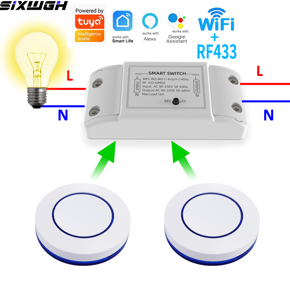 16A WiFi Tuya สวิตช์อัจฉริยะรี - Smart Home Remote บทวิจารณ์และราคา