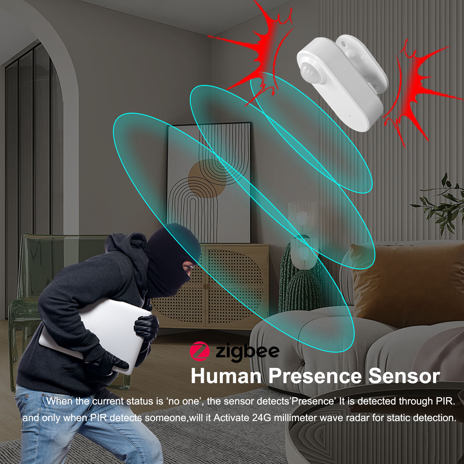 เซ็นเซอร์ตรวจจับการเคลื่อนไหวข - Zigbee Motion Sensor บทวิจารณ์และราคา