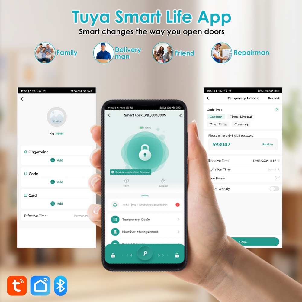 YFK Tuya 5-in-1 Smart Door Han - Smart Home Interior บทวิจารณ์และราคา